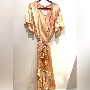 NWT- FP Moonbeams Lace-Trimmed Tie-Waist Maxi Dress